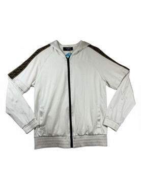 FENDI Mens S FF Logo Convertible Detachable Sleeve Hooded Jacket Authenticated